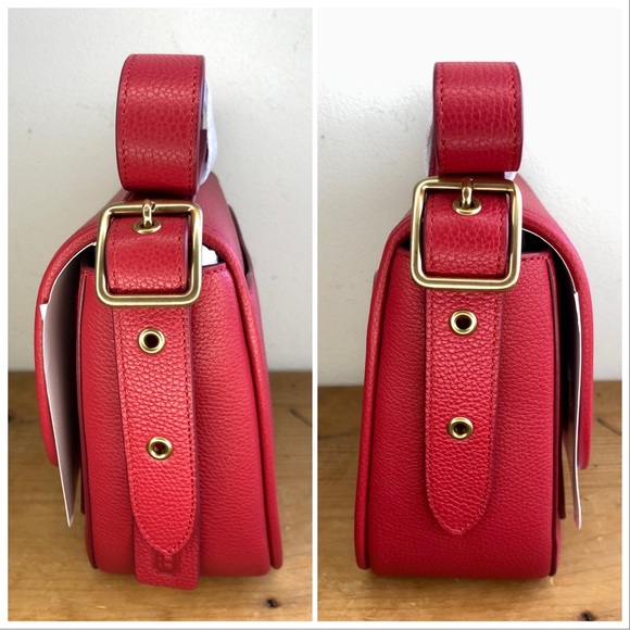 S⭕️LD‼️New Coach Pebbled Leather Rambler Red Apple - Picture 3 of 8